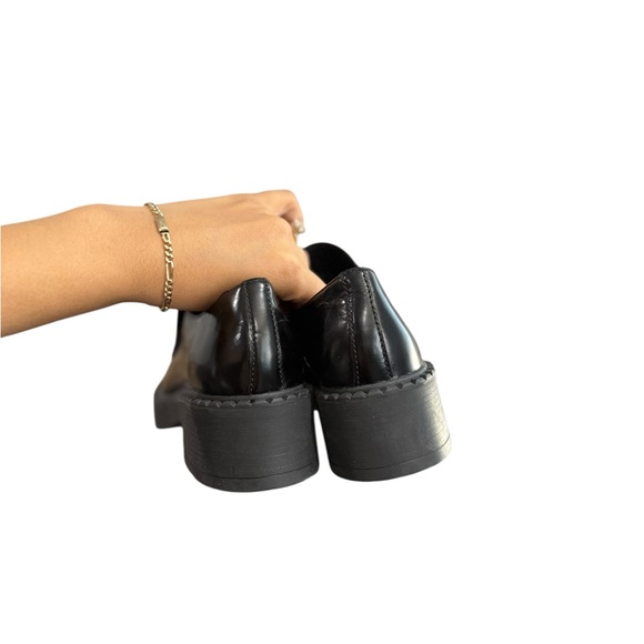 JEFFREY CAMPBELL Librarian Black Leather Mary Jane Loafers Mules - Picture 5 of 12